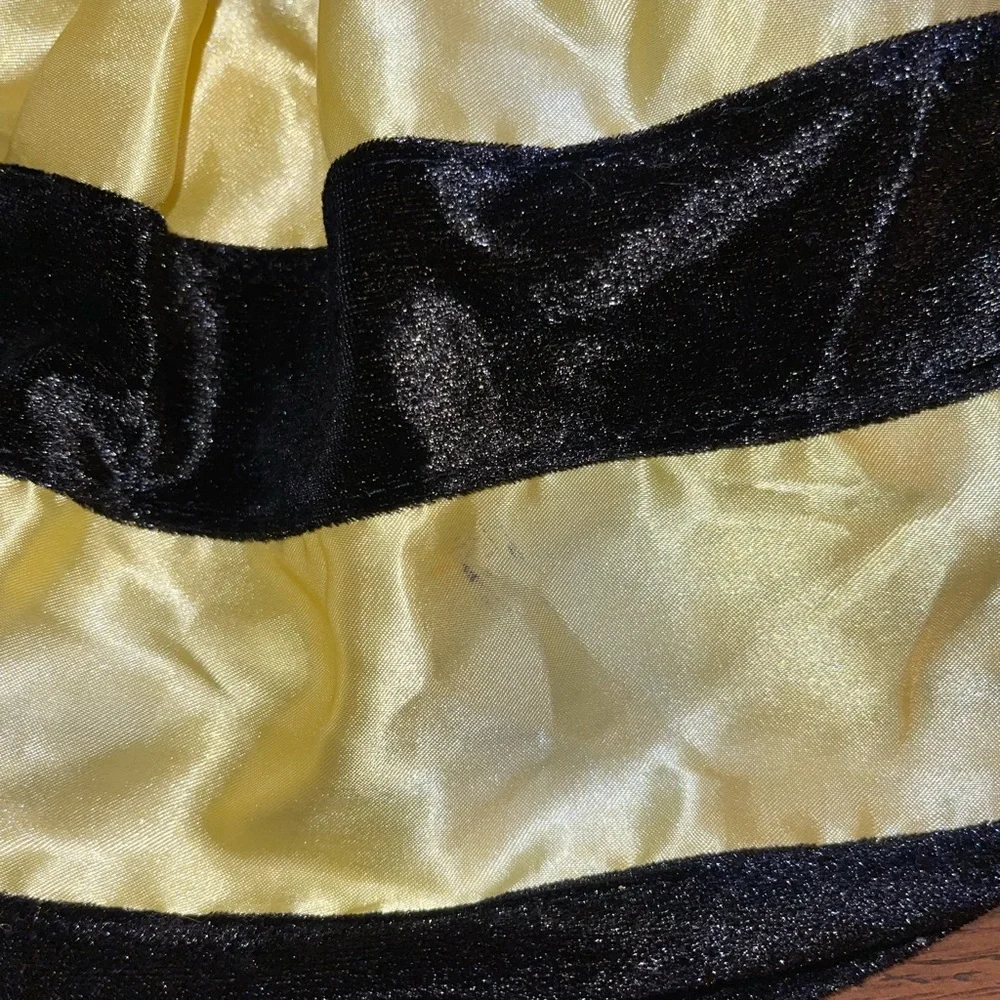🌸 Vintage Black‎ & Yellow Striped Bumblebee Costume Medium 5-6 Dress only